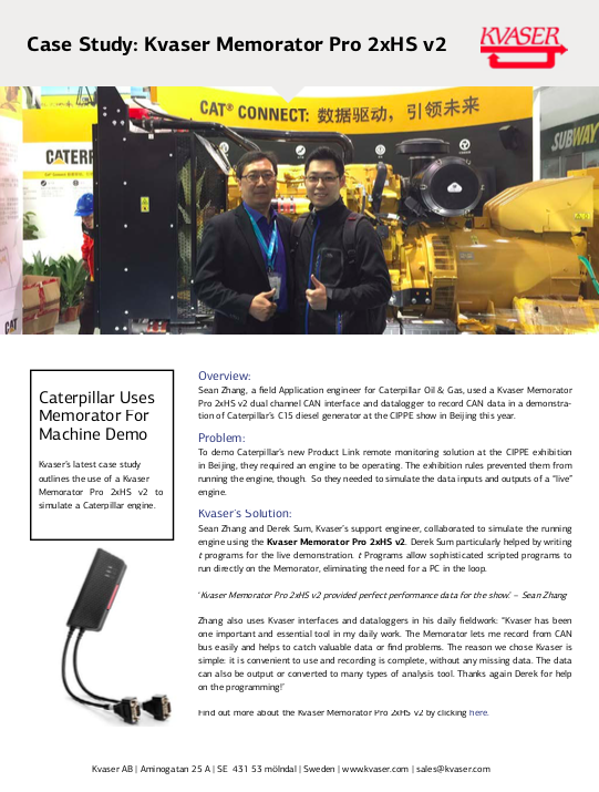 ƺϷ Memorator Pro Caterpillar Case Study